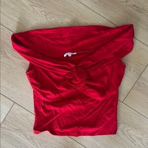 Elegant Red Off-Shoulder Top